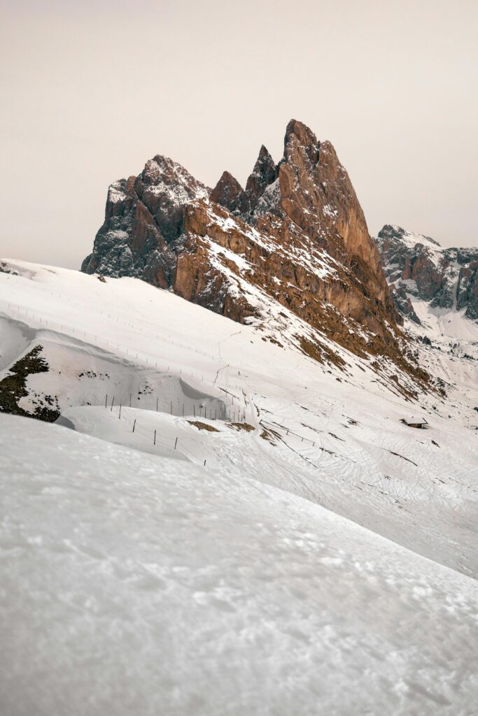View of a Snowcapped Mountaintop